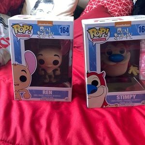 Funko Pop 164 and 165 Ren and Stimpy